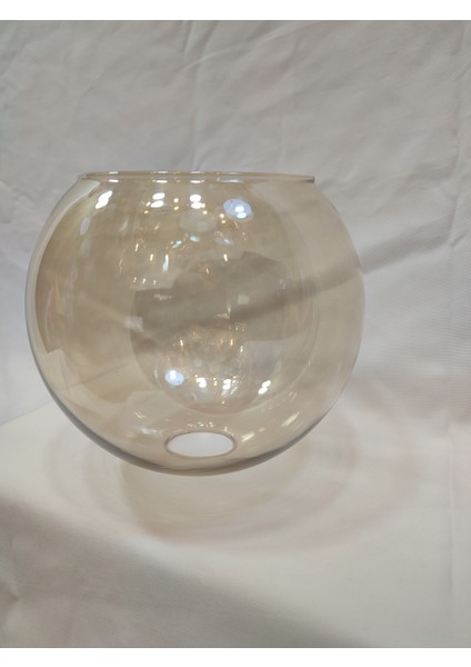 Avize Camı.tekli Cam,bal Renkte,küre,açık ağızlı(ÇAPI:20,00cm-H:18,00cm )(E.27)