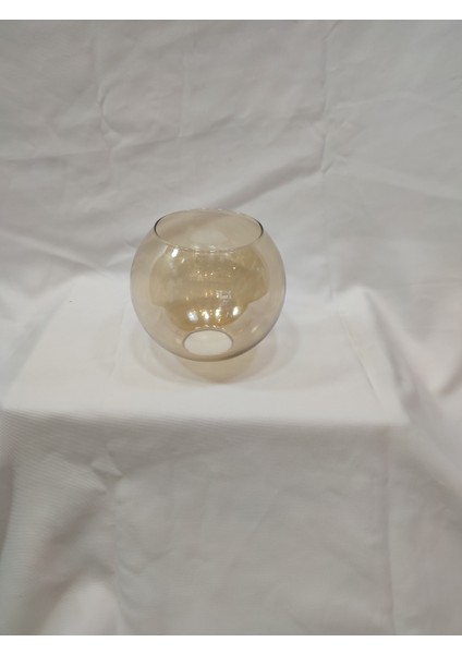 Avize Camı.tekli Cam,bal Renkte,küre,açık ağızlı(ÇAPI:20,00cm-H:18,00cm )(E.27)