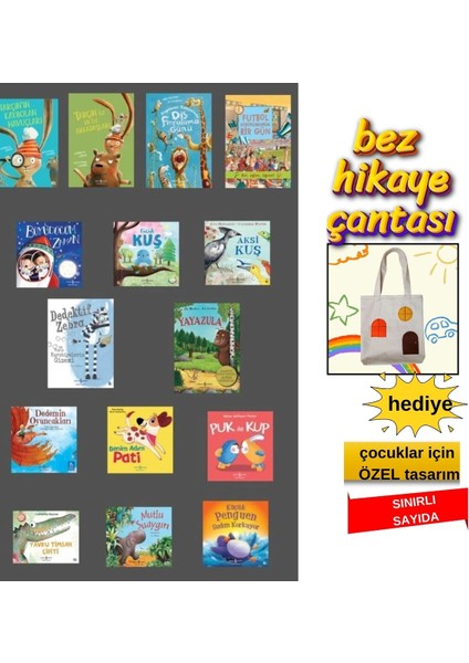 Anasınıfı ve Okul Öncesi Için Resimli Masal, Hikaye ve Öykü Kitapları | 15 Kitaplık Set | Eğlenceli ve Öğretici