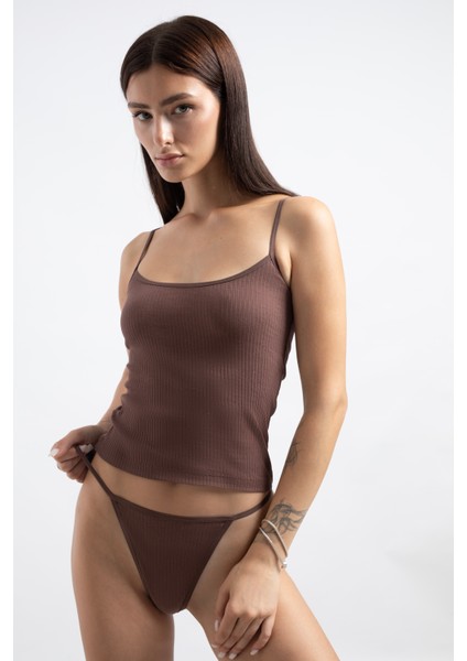 Pamuklu ve Likralı Lastikli Kaşkorse Fitilli Kadın V-String fiyatları