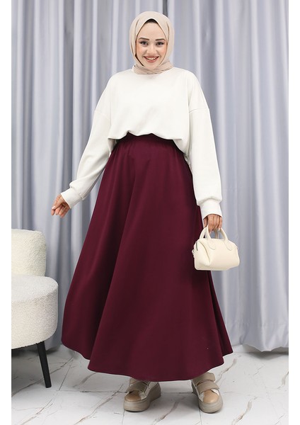 Oysho Kumaş Etek 5578-02 Bordo