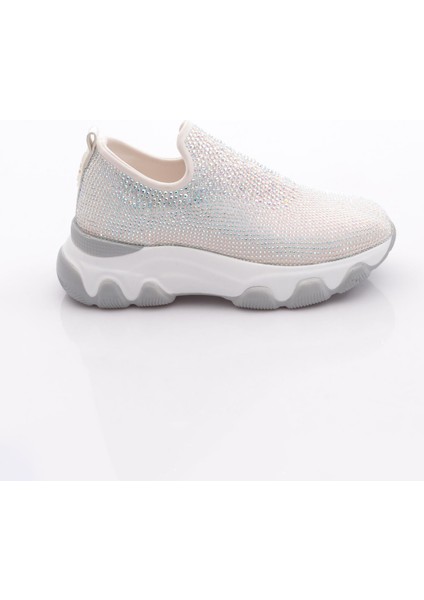 B2008 Kadin Silver Taşli Kalin Taban Sneakers