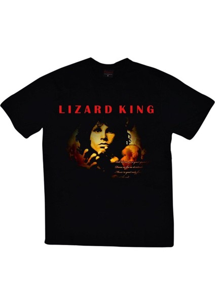 The Doors Baskılı Unisex %100 Pamuk Siyah T-Shirt