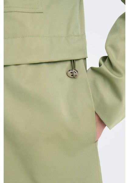 Kadın Onllısa Dik Yaka Fermuar Kapamalı Mevsimlik Mont Ceket 15338047 Oliv modelleri