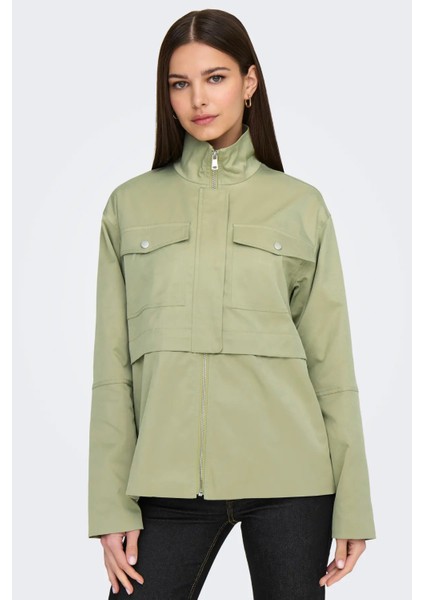 Kadın Onllısa Dik Yaka Fermuar Kapamalı Mevsimlik Mont Ceket 15338047 Oliv fırsatları