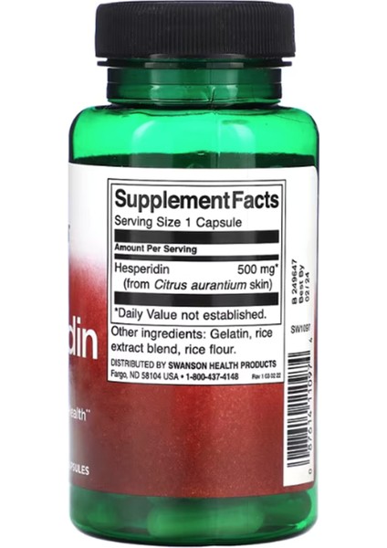 Hesperıdın, 500 Mg, 60 Capsul.abd Menşei fiyatları