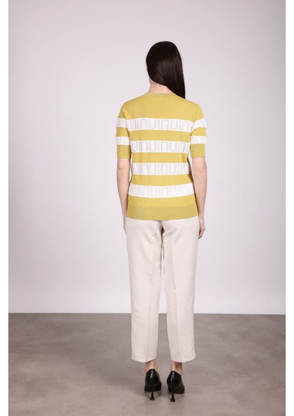 Kadın Bisiklet Yaka Kısa Kollu Merserize Bluz 2611 Kivi-Fildişi fırsatları