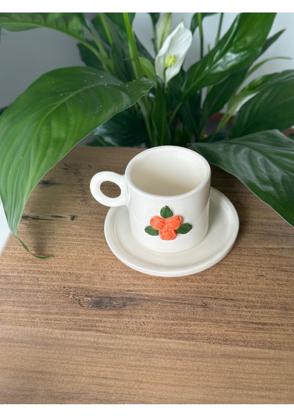 Mshandmade El Yapımı Seramik Türk Kahvesi Fincanı, Rose Coffee Cup modelleri