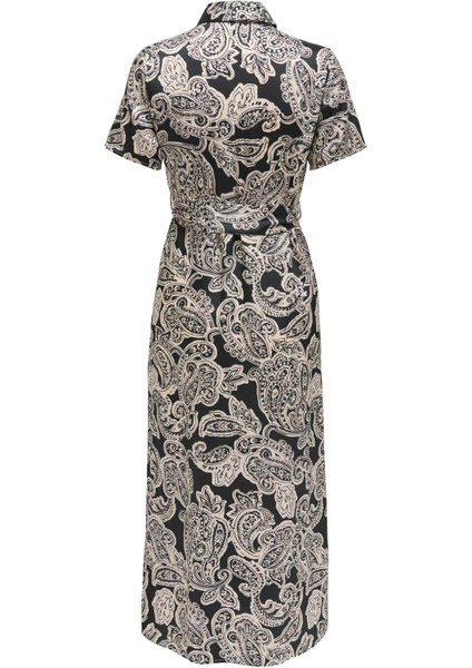 Kadın Onlpaula Desenli Toka Kemerli Maxi Elbise 15341613 Siyah fiyatları