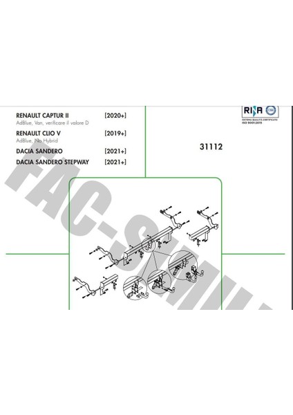Yatay Söktak Dacia Sandero - Sandero Stepway - Clio - Renault Captur - Mitsubishi Colt fiyatları
