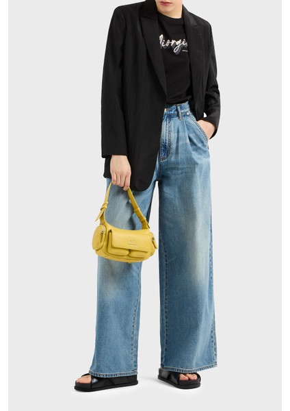 Wide Leg Yüksek Bel Bol Paça Pileli Jeans Bayan Kot Pantolon XW000073 AF12851 MB003