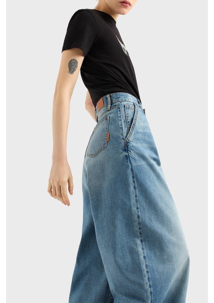 Wide Leg Yüksek Bel Bol Paça Pileli Jeans Bayan Kot Pantolon XW000073 AF12851 MB003
