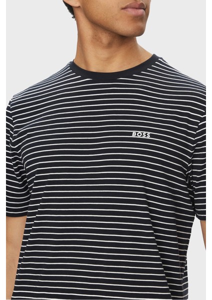 Çizgili Pamuk Relaxed Fit Bisiklet Yaka T Shirt Erkek T Shirt 50499334 100 fırsatları
