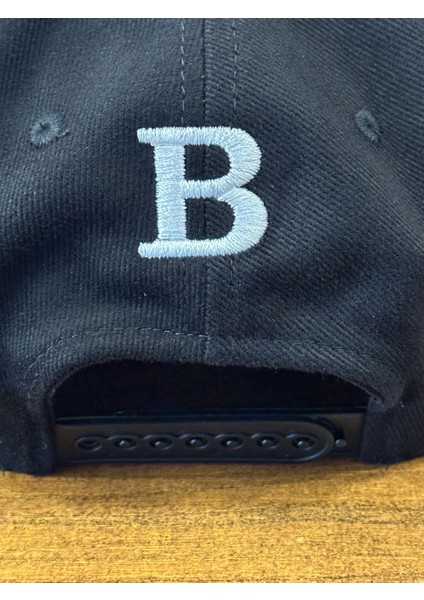 B Logo Nakışlı Siyah Renk Hip Hop Snapback Rapper Basket Cap Şapka fırsatları