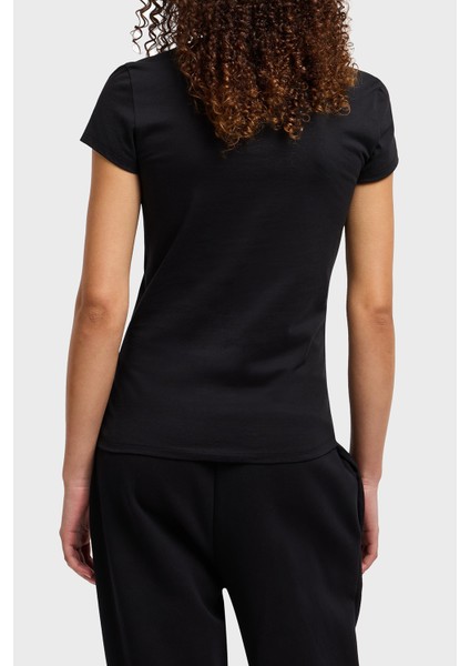 Armani Exchage Taşlı Pamuk Slim Fit Bisiklet Yaka T Shirt Bayan T Shirt XW000386 AF10354 UC001 fiyatları