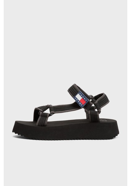 Logolu Platform Taban Cirtlı Sandalet Bayan Sandalet EN0EN02747 Bds