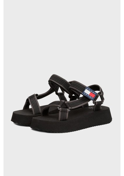 Logolu Platform Taban Cirtlı Sandalet Bayan Sandalet EN0EN02747 Bds