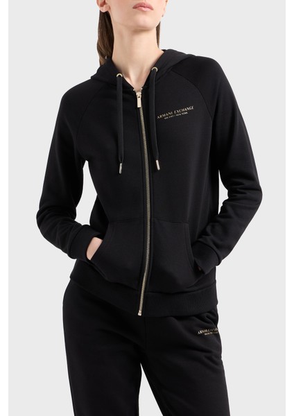Logolu Pamuklu Regular Fit Kapüşonlu Sweat Bayan Sweat 8NYM28 YJE5Z 52AK