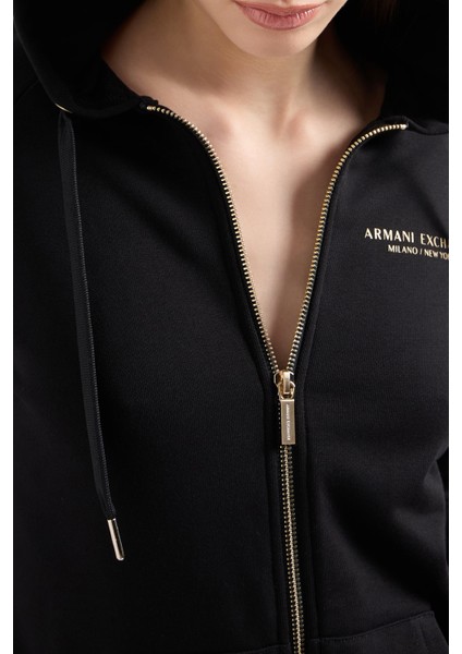 Logolu Pamuklu Regular Fit Kapüşonlu Sweat Bayan Sweat 8NYM28 YJE5Z 52AK