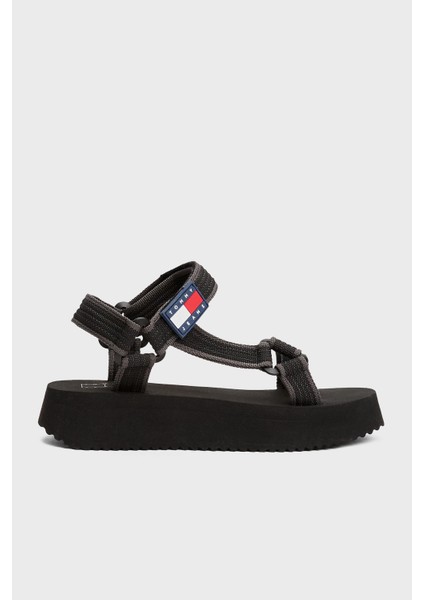 Logolu Platform Taban Cirtlı Sandalet Bayan Sandalet EN0EN02747 Bds