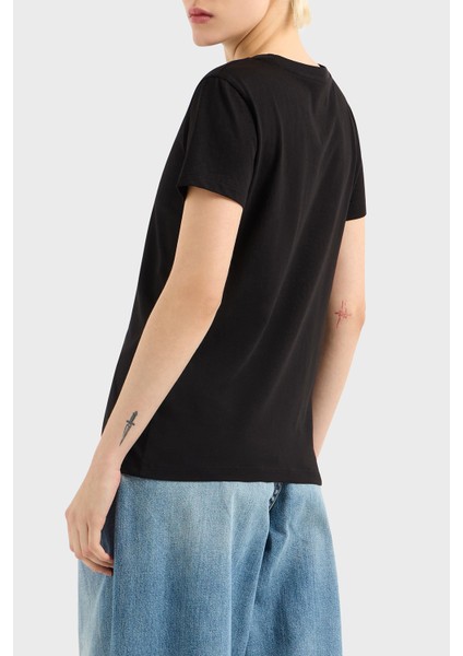 Armani Exchage Pamuk Regular Fit Bisiklet Yaka Baskılı T Shirt Bayan T Shirt XW000542 AF10359 UC001