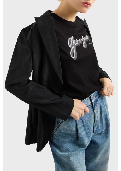 Armani Exchage Pamuk Regular Fit Bisiklet Yaka Baskılı T Shirt Bayan T Shirt XW000542 AF10359 UC001