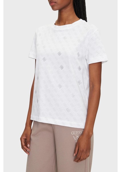 Chrysanta Tamamı 4g Logolu Pamuklu Regular Fit T Shirt V5GI16I3Z14 Bayan T Shirt V5GI16 I3Z14 P0JE