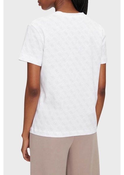 Chrysanta Tamamı 4g Logolu Pamuklu Regular Fit T Shirt V5GI16I3Z14 Bayan T Shirt V5GI16 I3Z14 P0JE