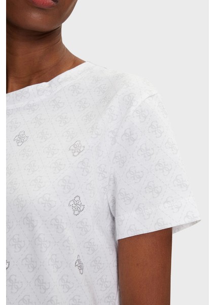 Chrysanta Tamamı 4g Logolu Pamuklu Regular Fit T Shirt V5GI16I3Z14 Bayan T Shirt V5GI16 I3Z14 P0JE