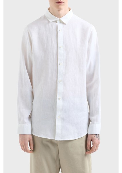 Keten Regular Fit Düz Yaka Gömlek Erkek Gömlek XM001221 AF14619 U0001