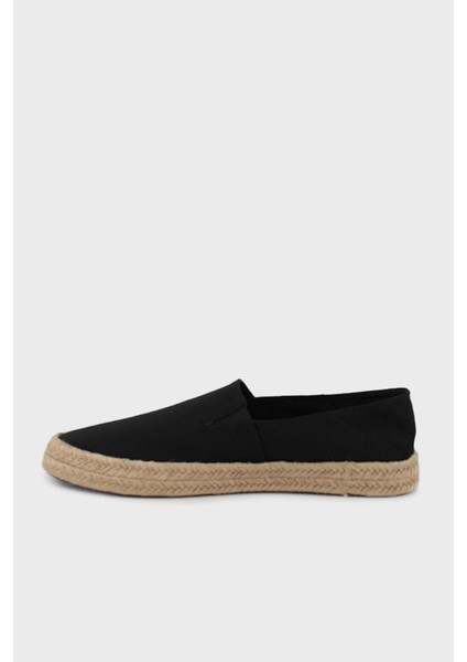 Logolu Pamuk Karışımlı Hasır Detaylı Espadril YM0YM01251BEH Erkek Espadril YM0YM01251 Beh