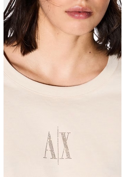 Armani Exchage Pamuk Relaxed Fit Taşlı Logolu T Shirt Bayan T Shirt XW000830 AF10356 U1092 fırsatları