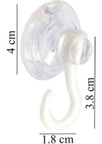 Büyük Boy Askılı Vantuz, 100 Adet 4cm Şeffaf Plastik Kancalı Öpücük Vantuz fırsatları