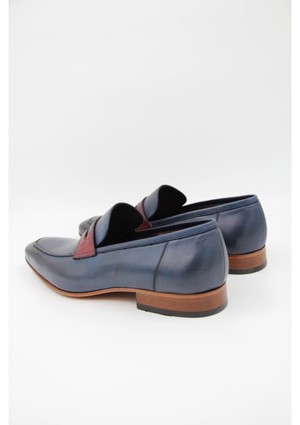 023704 Kösele Erkek Klasik Ayakkabı - Bordo-Lacivert fiyatları