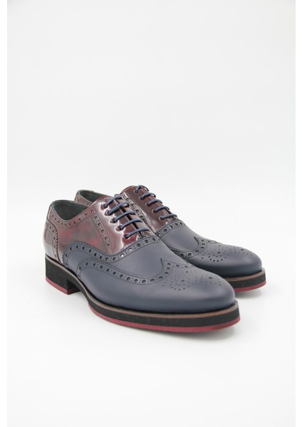 00600-117 Erkek Klasik Ayakkabı - Bordo-Lacivert fırsatları