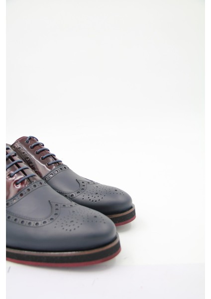 00600-117 Erkek Klasik Ayakkabı - Bordo-Lacivert indirimleri