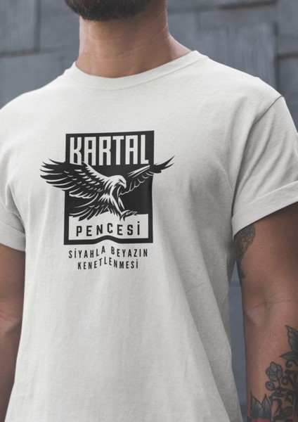 Hayat Koruma Kartal Pençesi Bisiklet Yaka Yüksek Kalite Baskılı Beyaz T-Shirt fiyatları