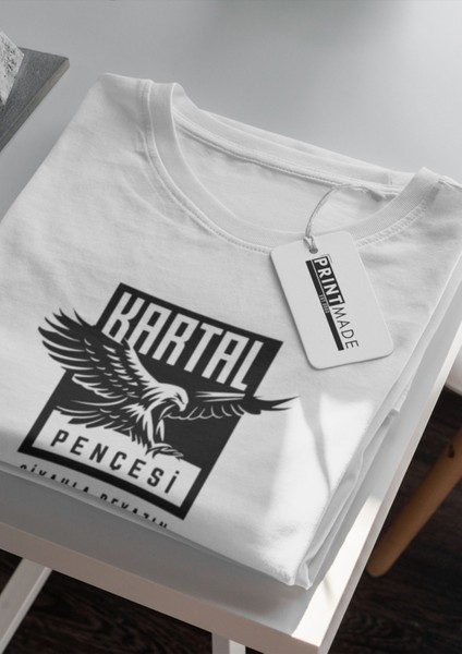 Hayat Koruma Kartal Pençesi Bisiklet Yaka Yüksek Kalite Baskılı Beyaz T-Shirt indirimleri