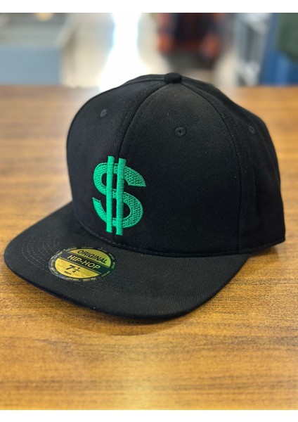 Dolar Usd Nakışlı Siyah Renk Hip Hop Snapback Rapper Basket Cap Şapka