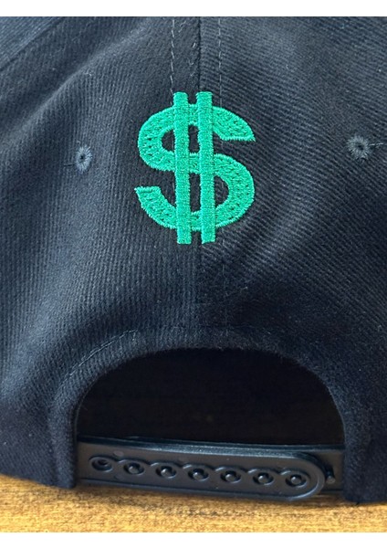 Dolar Usd Nakışlı Siyah Renk Hip Hop Snapback Rapper Basket Cap Şapka fırsatları