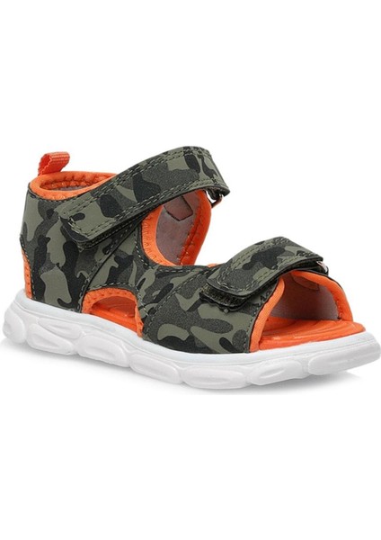 Haki Kamuflaj Desenli Cırtlı Bebek Sandalet Ayakkabı