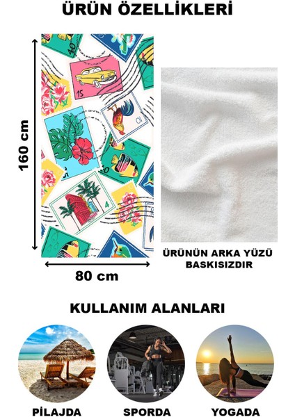 Dekoratif Modern Desenli Plaj Deniz Havlusu Peştamal 80 x 160 cm NRM16 fiyatları