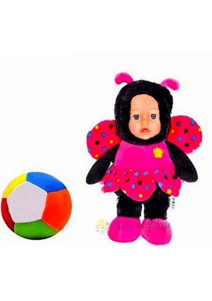 Peluş Pembe Arı Maya 30 cm ve Peluş Top 12 cm - 2 Ürün 1 Arada Oyuncak