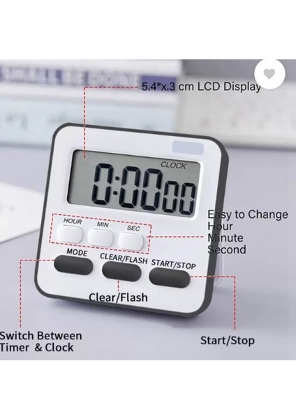 Dijital Mini Masa Saati Timer Kronometre