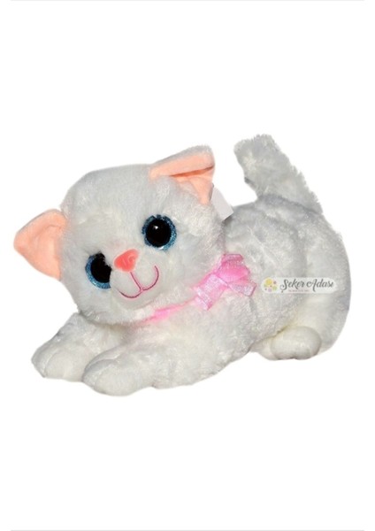 Sevimli Miyavlayan Sesli Kedi Peluş Oyuncak 30 cm