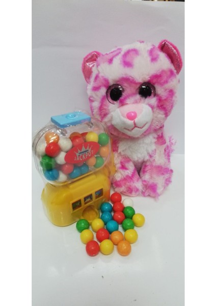 2 Si 1 Arada / Sevimli Arkadaşım Pembe Pink Panter 15 cm ve Jackpot Sakız Makinası