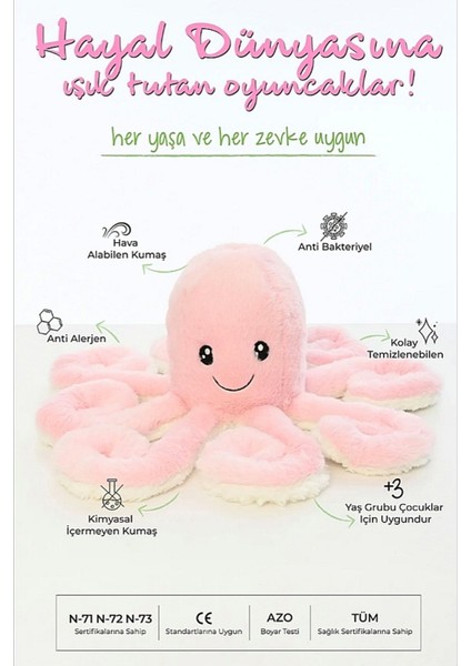 Peluş Ahtapot Uyku ve Oyun Arkadaşı Pembe fiyatları
