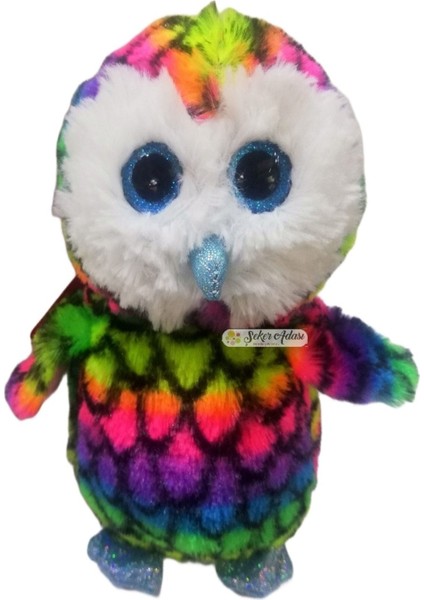 Sevimli Renkli Yumuşacık Peluş Baykuş Oyuncak 17 cm