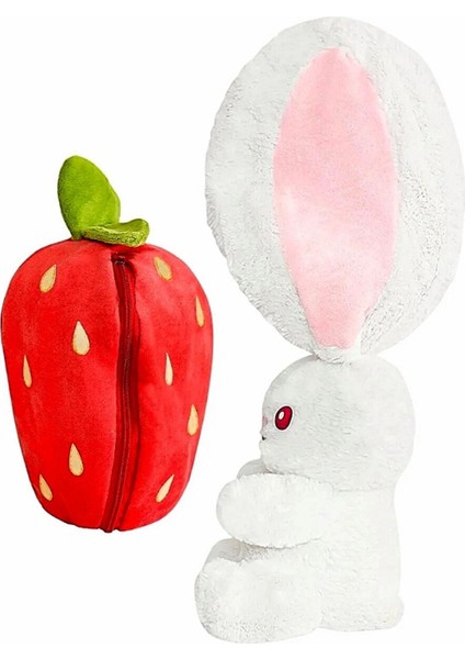 Sevimli Çilek - Havuç Tavşan 28 cm Özel Tasarım Yumuşacık Kumaş lik fırsatları