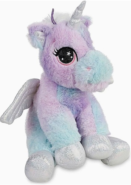 Kanatlı Boynuzlu Mor Unicorn Pony Peluş At Oyuncak 35 cm